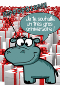 Un hippopotame pour f&ecirc;ter ton anniversaire